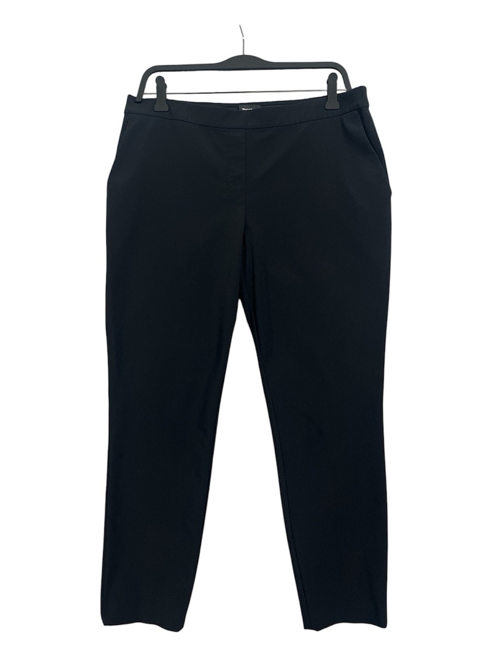 Theory Thaniel Kennett Pants Women’s 10 Black Pull-on Slim Stretch Trousers